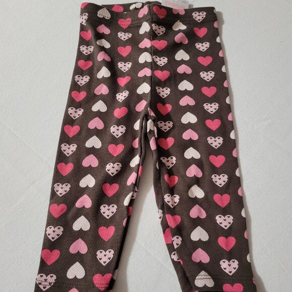 Gymboree Nice Kitty NWT 3-6 month Pants, heart print brown. Located A21 - Picture 1 of 3